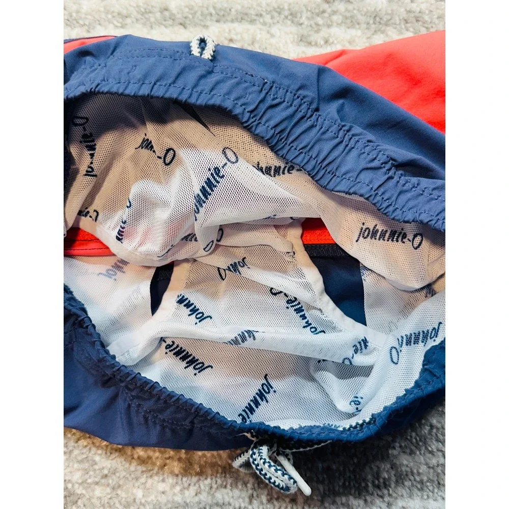 Johnnie-O Swim Trunks Boys Size 10 Blue Coral Colorblock Board Shorts